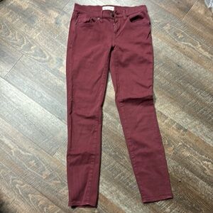 Madewell Skinny Skinny Midrise Jeans Maroon 26 Waist